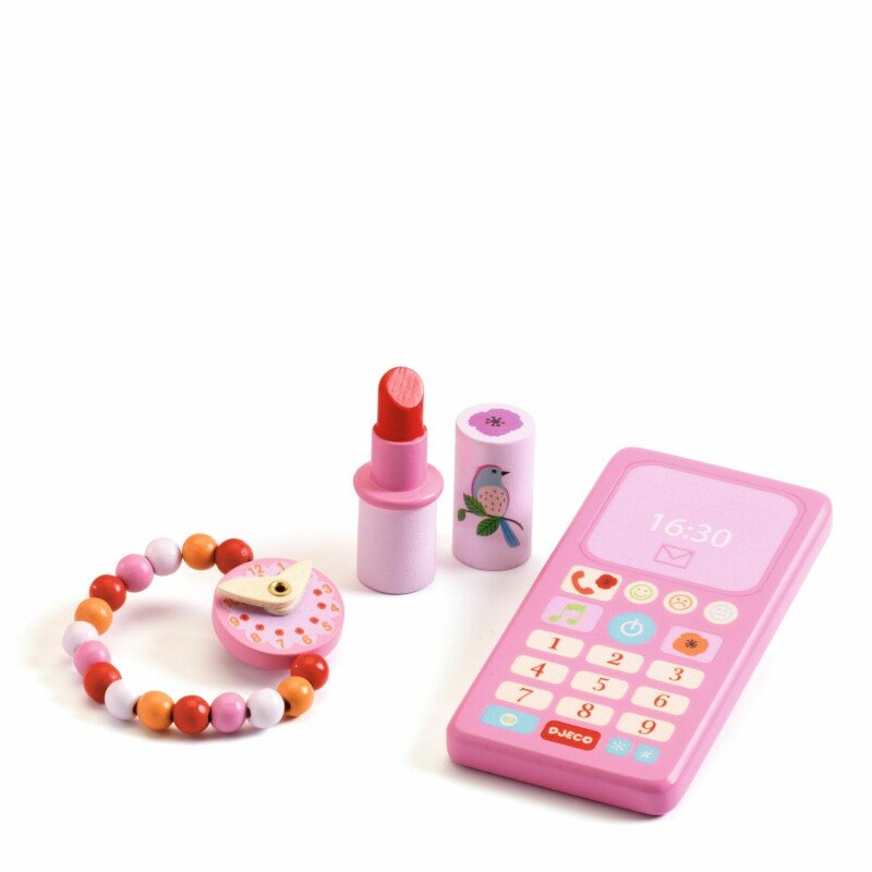 DJECO - Rankinės komplektas su telefonu - Paukščiai