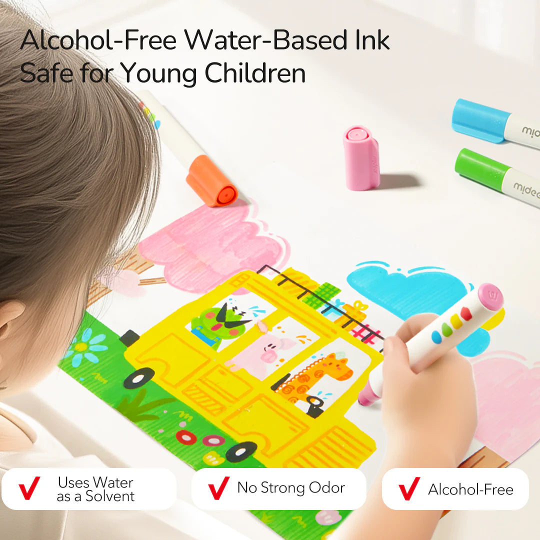 Mideer - Nuplaunami markeriai flomasteriai – 24 Spalvos