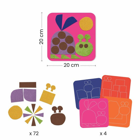 DJECO - Kūrybinis rinkinys - Veltinis koliažas - Minkšti kūriniai