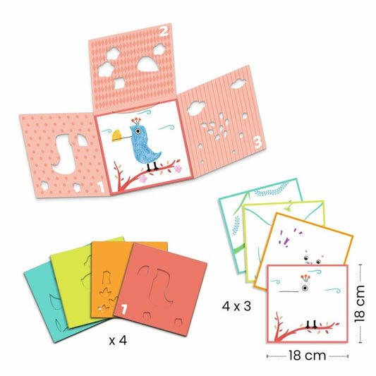 DJECO - Spalvinimas - 3 trafaretai, 1 vaizdas