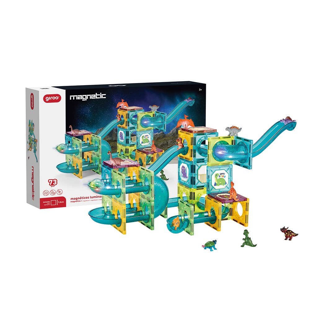 Magnetinis žaidimas vaikams „Luminous“ Dino - 73 vnt.