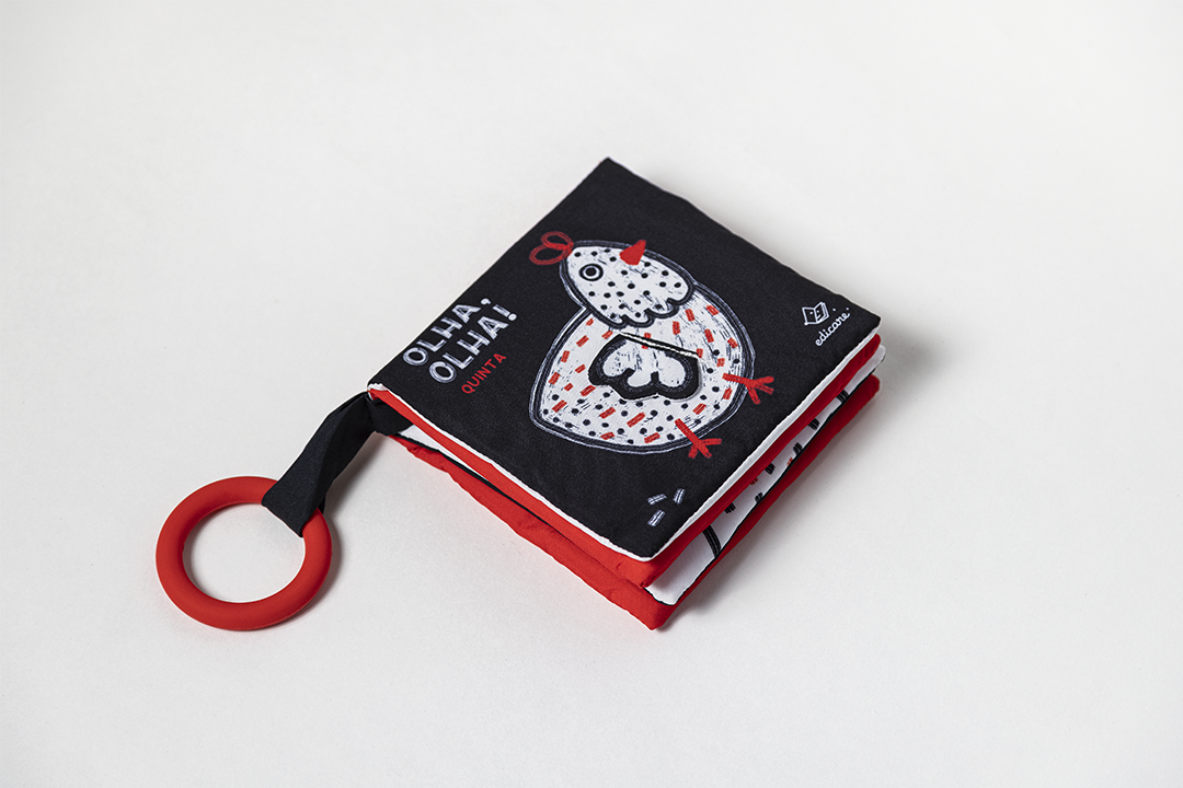 Edicare Editora, Lda. - kontrastinė knyga naujagimiams su kramtuku - Hey, look! Farm – Cloth Book