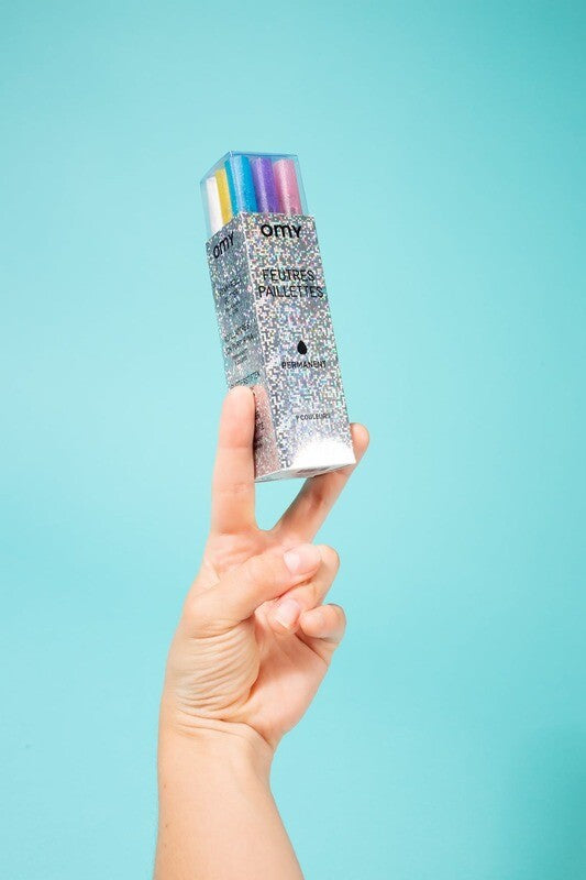 OMY spindintys spalvinimo flomasteriai  - 9 GLITTER MARKERS