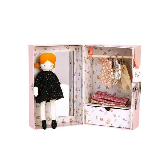 Moulin Roty -Lagaminėlis "Blanche’s drabužių spinta" Suitcase - Blanche’s Wardrobe - Doll