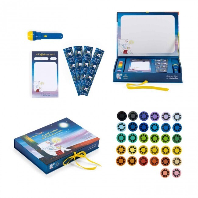 Moulin Roty - itin didelė pasakų kino dėžutė / projektorius - Deluxe cinema box Ecole des Loisirs