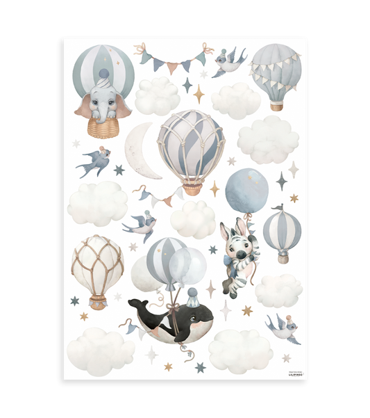 LILIPINSO sienų lipdukai - SELENE - Wall decals / Animals fantasy (blue)