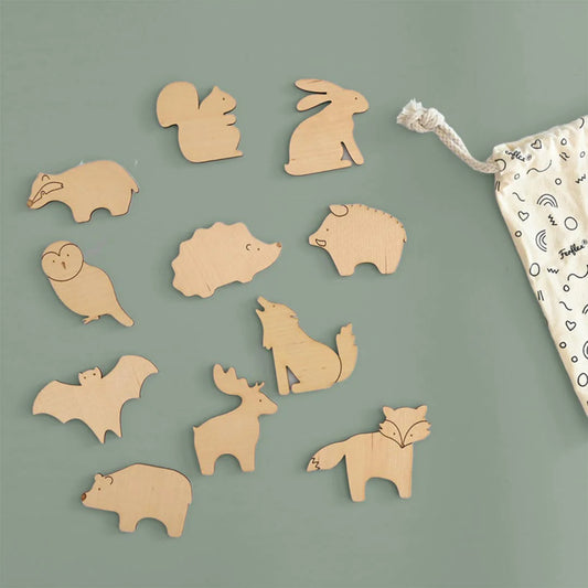 FERFLEX mediniai magnetai - Magnetic wooden game - Animals of the forest