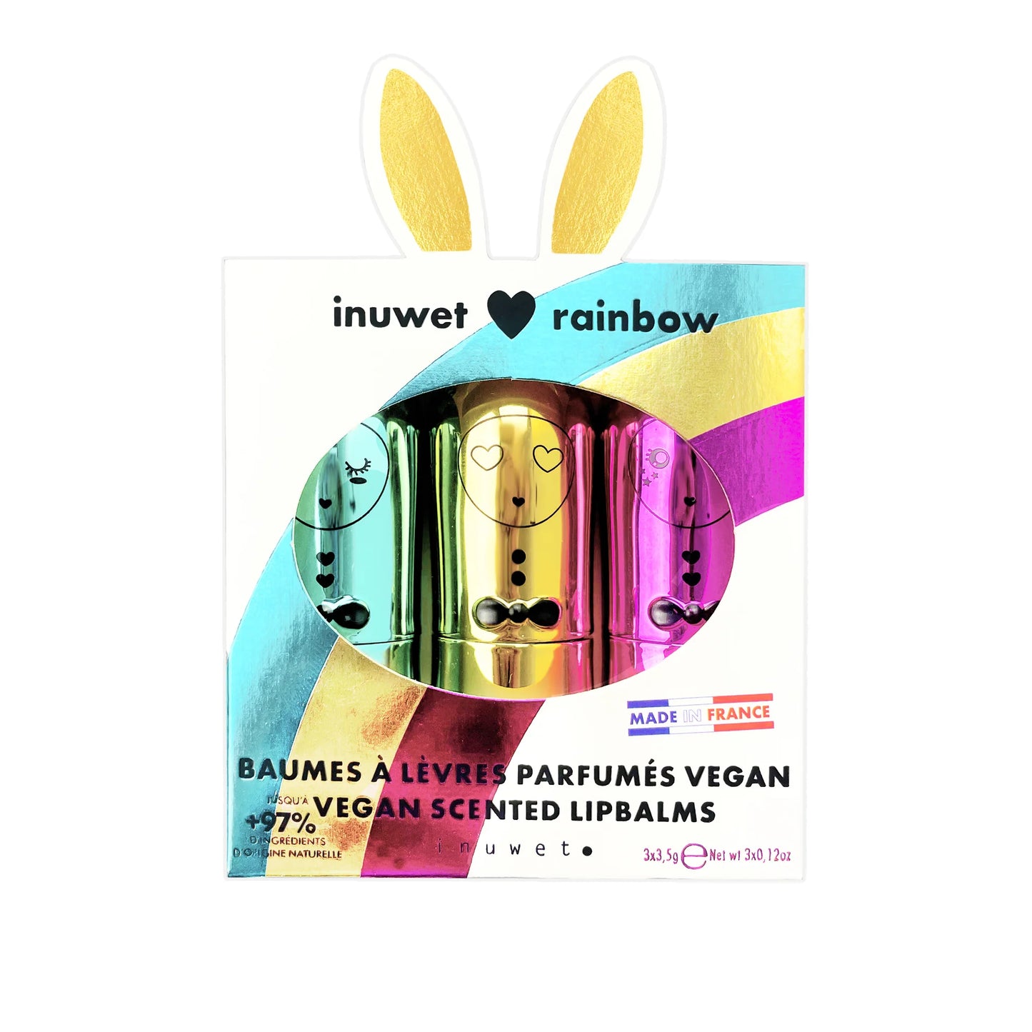 Inuwet - Vaivorykštės lūpų balzamų trio rinkinys