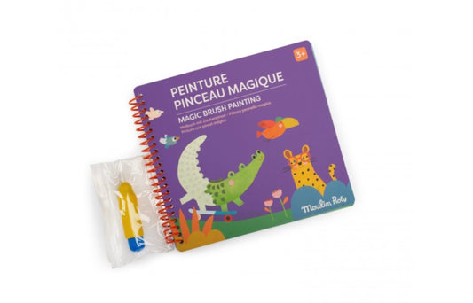 Moulin Roty -  spalvinimo vandeniu knyga - Magic brush painting Les Toupitis