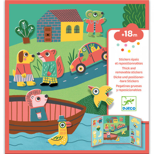 DJECO - Daugkartiniai lipdukai - Gyvūnai