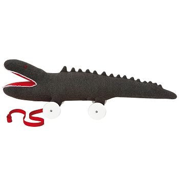 Trousselier - traukiamas ir stumdomas žaislas krokodilas ant ratukų 60 cm