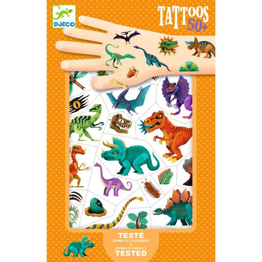 DJECO - tatuiruotės - Dinozaurai (50+ tatuiruočių)