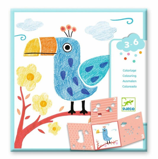 DJECO - Spalvinimas - 3 trafaretai, 1 vaizdas