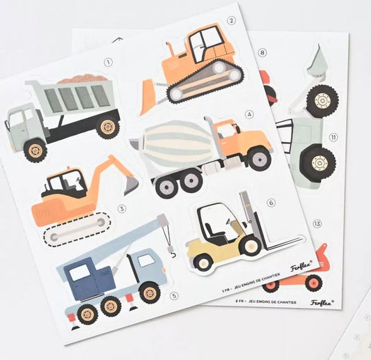 FERFLEX magnetai - krovininiai / statybų automobiliai -Magnet set - Construction equipment (English version)