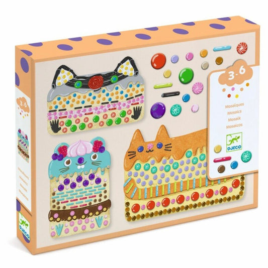 DJECO - Kūrybinis rinkinys-mozaika - Tortai ir saldumynai