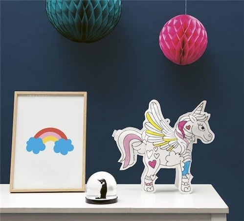 OMY pripučiamas spalvinimo vienaragis LILY - 3D AIR TOY