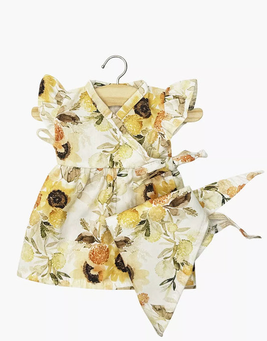 MINIKANE - suknelės ir skarelės  komplektas - GORDIS lėlėms