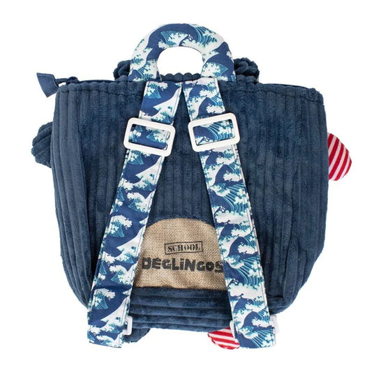 Les Déglingos kuprinė Corduroy backpack Hippipos the hippo