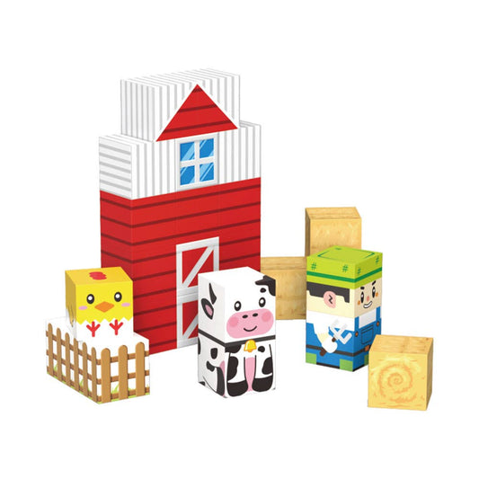 Magnetinis žaidimas vaikams „Ferma” - 54 kubai