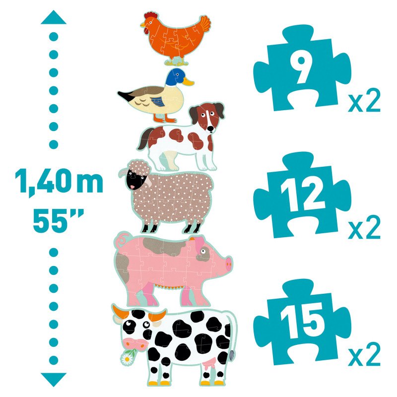 DJECO – Milžiniška dėlionė - Avys ir draugai (9, 12, 15 det.)