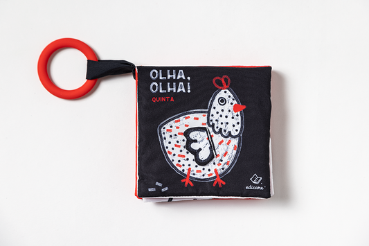 Kontrastinė knyga naujagimiams su kramtuku - Hey, look! Farm