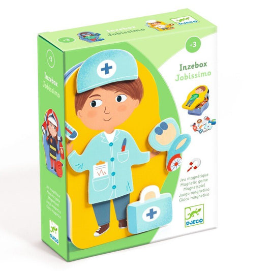 DJECO - Mediniai magnetai ir metalinė dėžutė - Profesijos