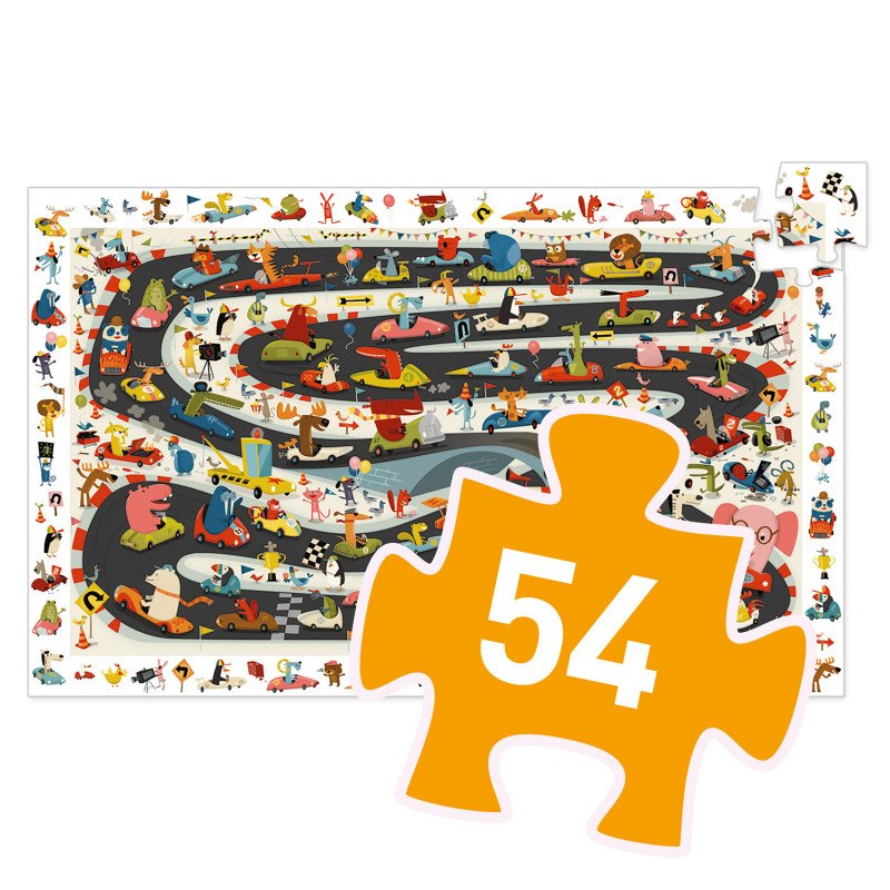 DJECO - Dėlionė - Automobilių ralis (54 detalių)