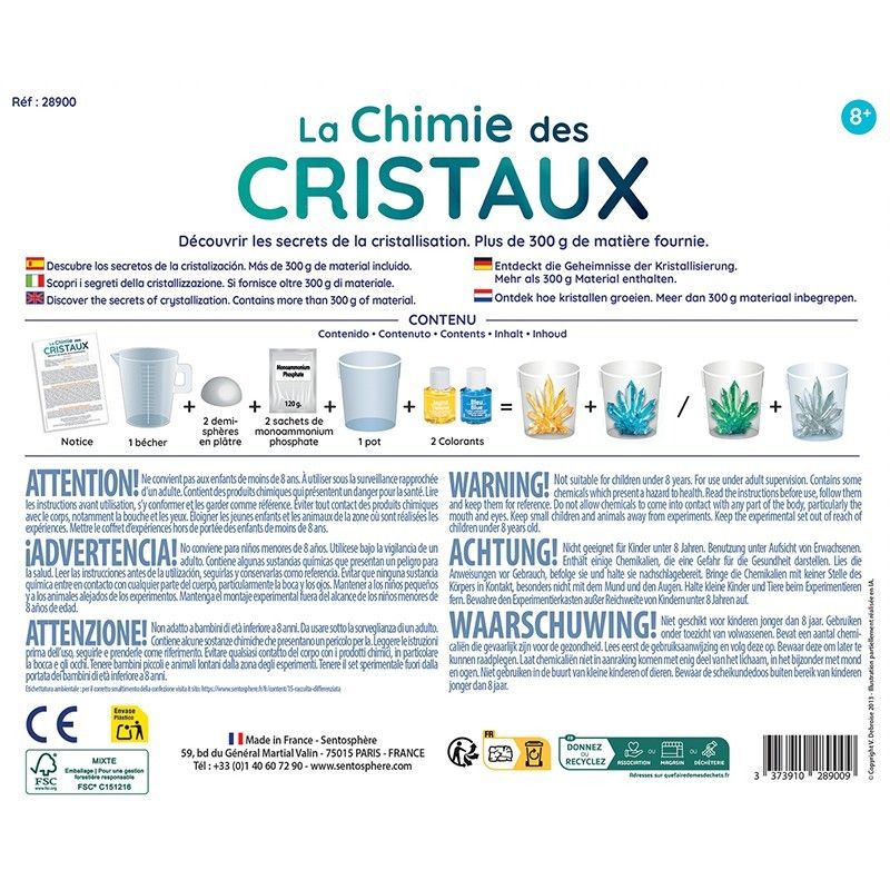 Sentosphère - Kristalų auginimo rinkinys - La Chimie des Cristaux