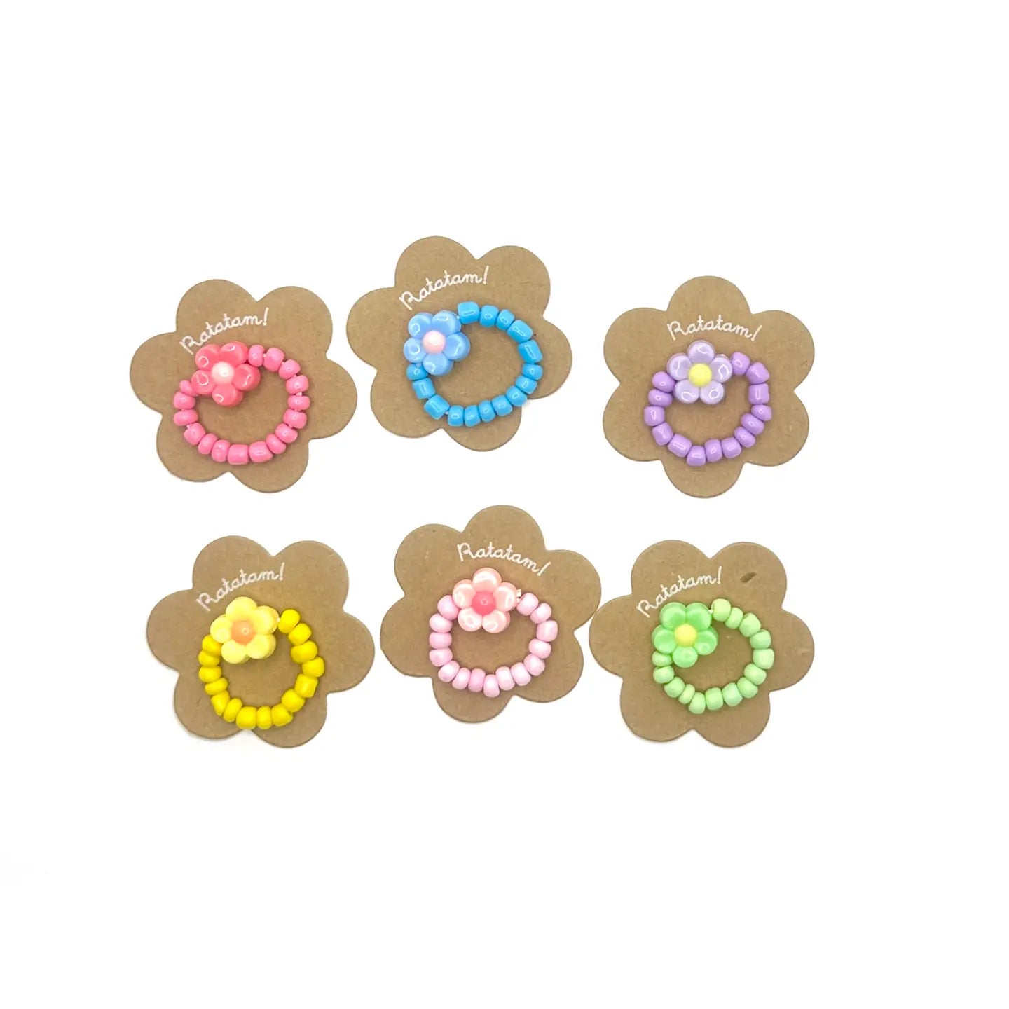 Spalvingas gėlių formos žiedas (skirtingos spalvos) 🌼