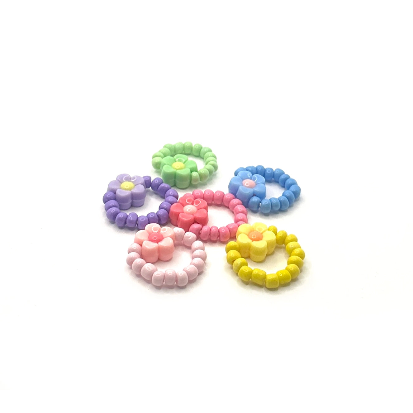 Spalvingas gėlių formos žiedas (skirtingos spalvos) 🌼