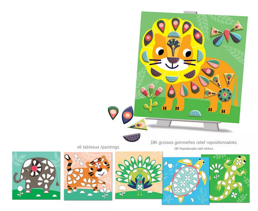 Créa Lign' - Jeux créatifs & éducatifs kūrybinis rinkinys - "In my savannah" | Repositionable stickers