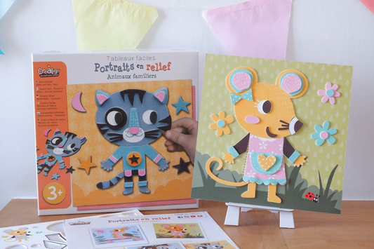 Créa Lign' - Jeux créatifs & éducatifs kūrybinis rinkinys -  Relief portraits "Pets"
