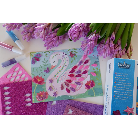 Créa Lign' - Jeux créatifs & éducatifs - lavinamasis-kūrybinis rinkinys Cards to create, Shimmering soaring