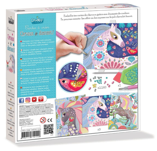 Créa Lign' - Jeux créatifs & éducatifs lavinamoji deimantų dėlionė -  Cards to create "Horses of diamonds"