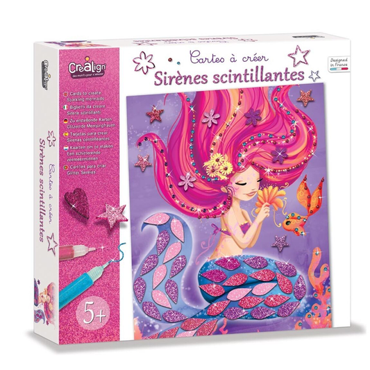 Créa Lign' - spindinčios undinės - kūrybinis rinkinys - Cards to create, Sparkling mermaids