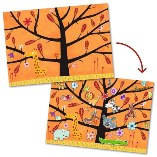 DJECO - daugkartiniai lipdukai - Žaidynės medžiuose