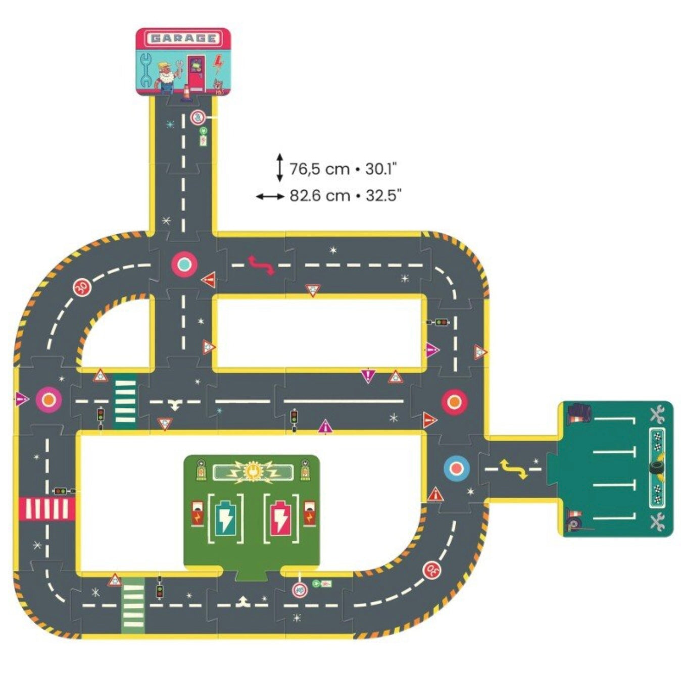 DJECO - Crazy motors - Milžiniška dėlionė - Miesto žiedas (26 det.)
