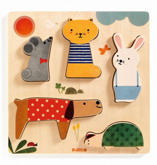 Mažųjų medinė dėlionė - Augintiniai | Woodypets