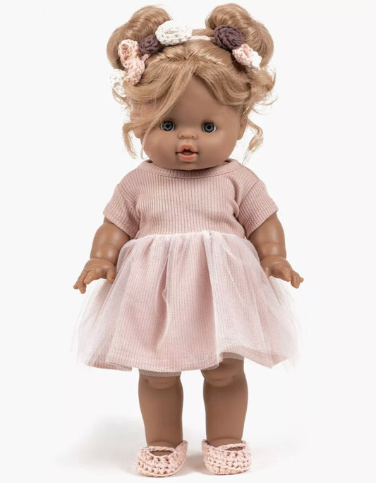 MINIKANE - Rosana rausva suknelė - GORDIS lėlėms