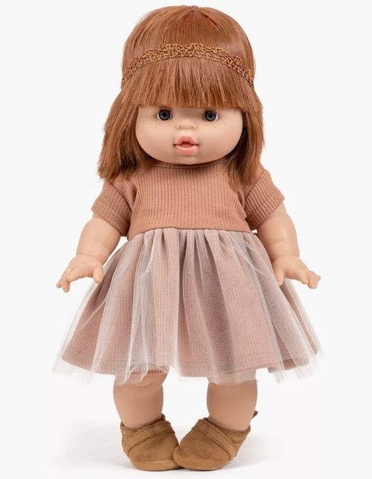 MINIKANE - Rosana karamelinė suknelė - GORDIS lėlėms