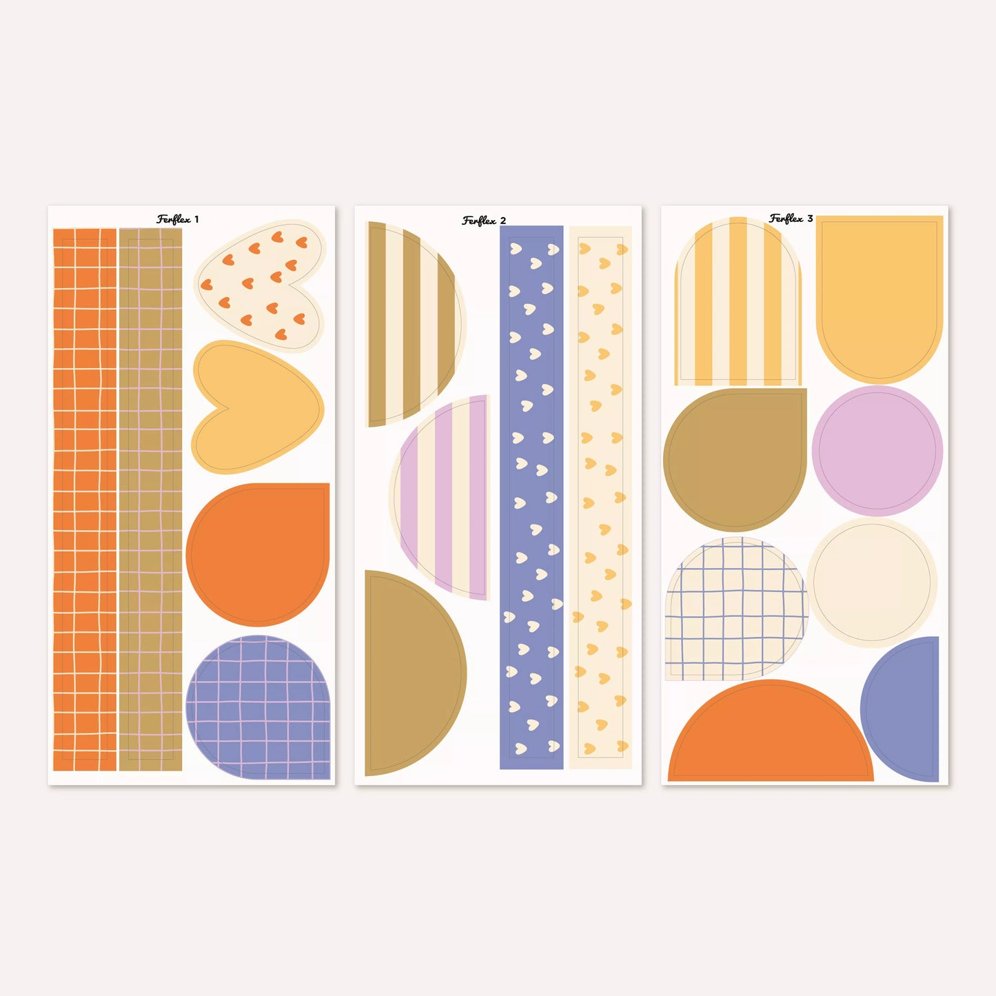 Magnetinė lenta prie sienos - Striped arche | Camel – 1mx58cm