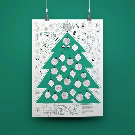 Kalėdinis plakatas CHRISTMAS TREE TO COLOUR