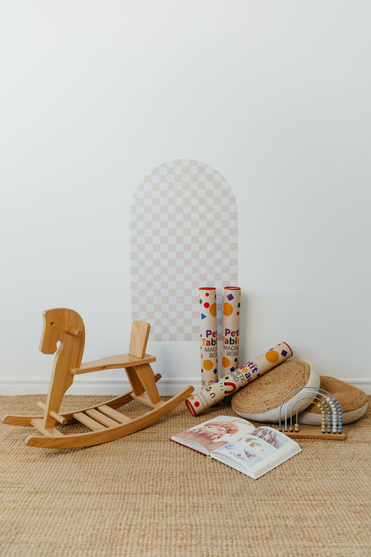 Magnetinė lenta vaikams - Arche - Beige checkered