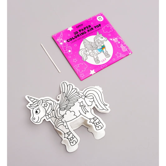 OMY pripučiamas spalvinimo vienaragis LILY - 3D AIR TOY