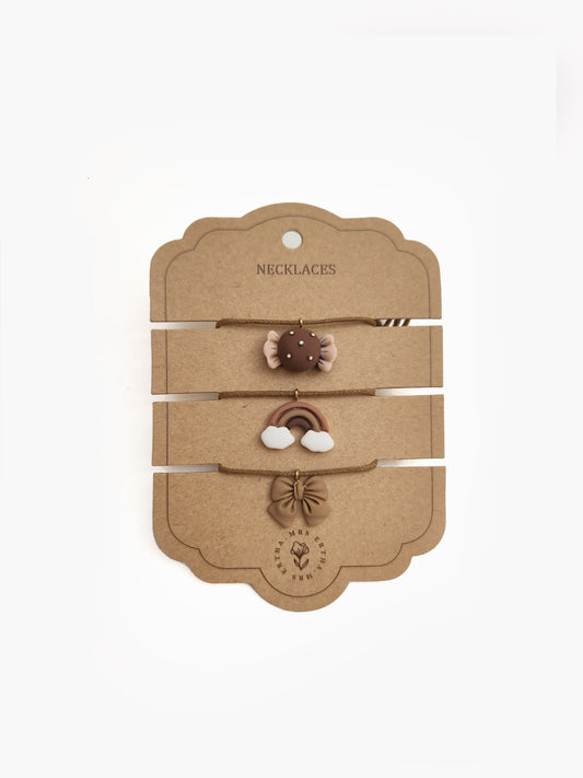 Kaklo papuošalų rinkinys | Bow + Candy + Rainbow