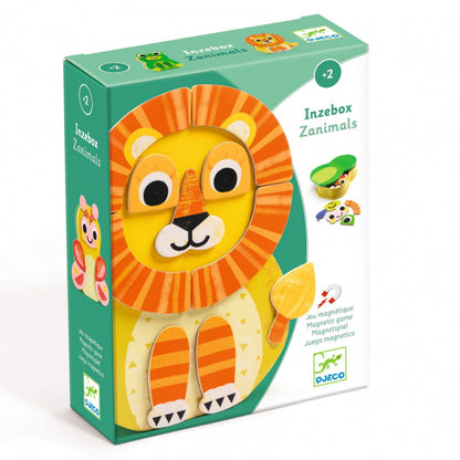 DJECO - Mediniai magnetai ir metalinė dėžutė - Animals