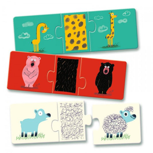 DJECO - Trio dėlionė - Nuogi gyvūnai (24 vnt.)