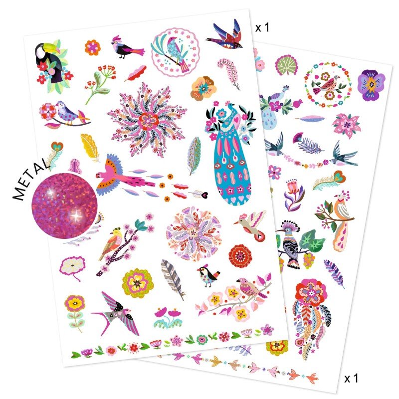 DJECO - Tatuiruotės - Paukščiai (50+ tatuiruočių)