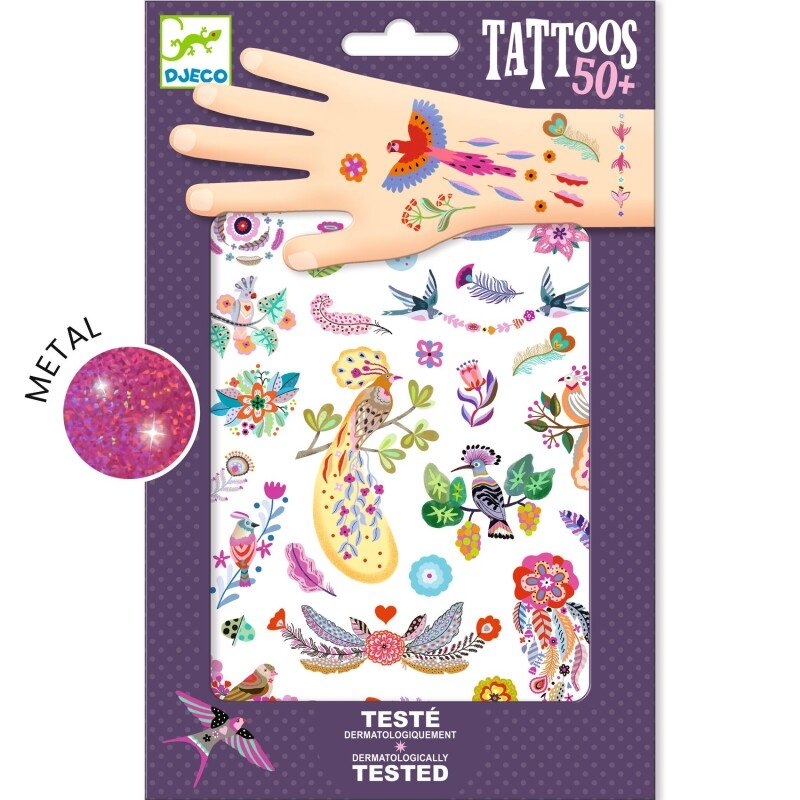 DJECO - Tatuiruotės - Paukščiai (50+ tatuiruočių)