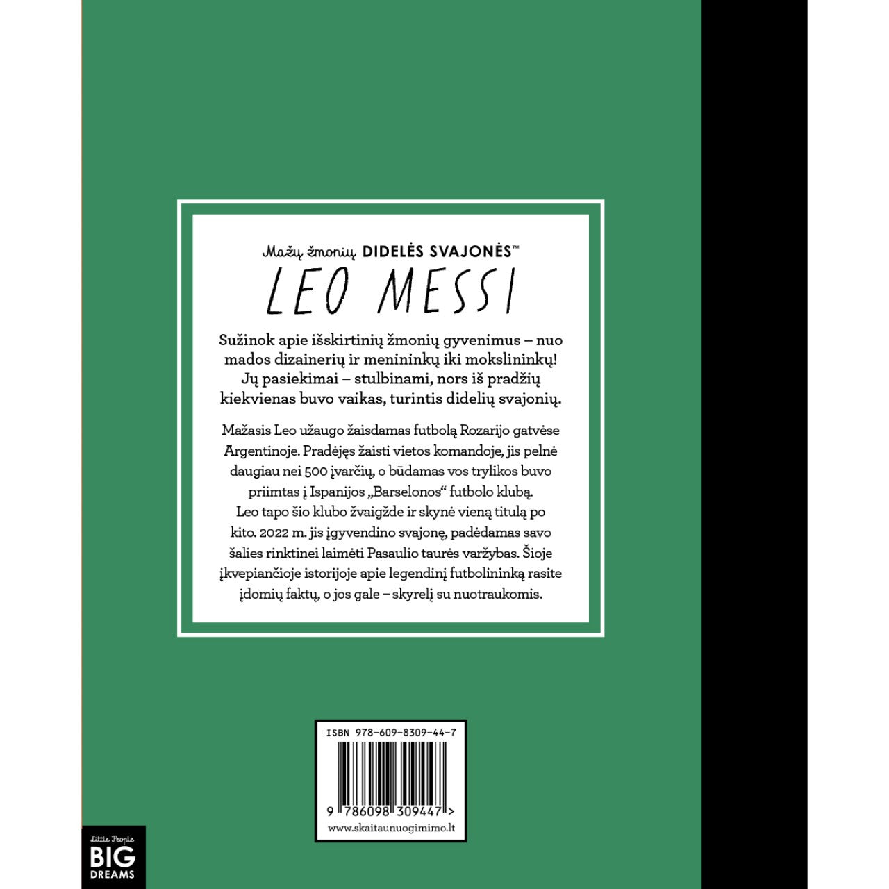 Knyga - Mažų žmonių DIDELĖS SVAJONĖS - LEO MESSI